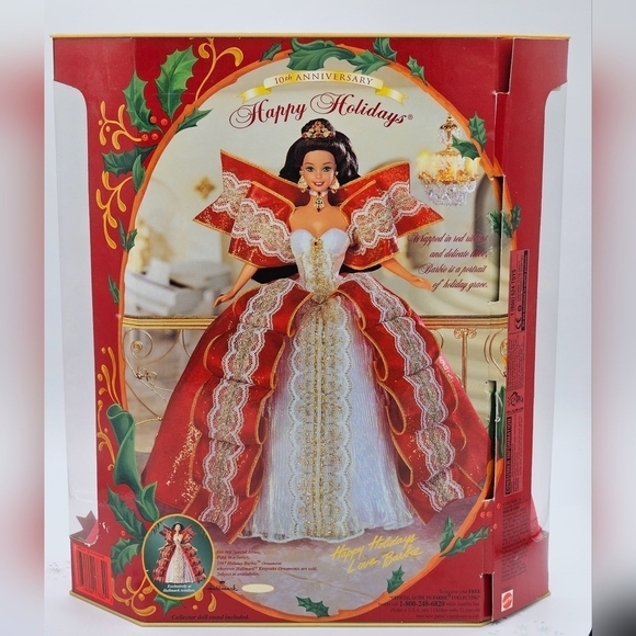 Barbie Happy Holidays Doll Special Edition 10th Aniversary Hallmark - Picture 3 of 8